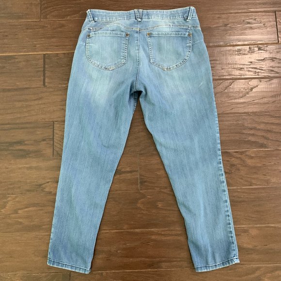 Gently Worn Distressed Democracy "Ab" Solution Skinny Jeans - Picture 11 of 15